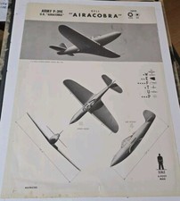 WWII 1942 Royal Air Force Fighter Bell P-39 Airacobra W.E.F.T.U.P. ID Poster Vtg picture