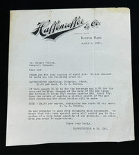 Original 1922 Haffenreffer & Co Brewery Letter Sparkling Pickwick Stout Beer picture