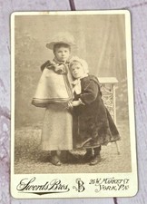 1866-1879 Swords Bros. Cabinet Card Two Sisters York, PA Identified on Back picture