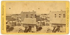 COLORADO STEREOVIEW - Town Scene - American Scenery 1880s picture