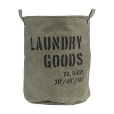 Danya B. LY952 Collapsible Fabric Laundry Basket Foldable Canvas Clothes Khaki picture
