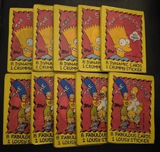  1990 Topps The Simpsons Original Factory Sealed Pack Lot Of 10 🔥 picture
