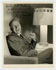 Jimmy Durante 1940 Signed w/Inscription Dbl Wt Photo 8x10 Actor Comedian J14074 picture