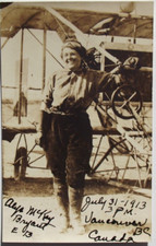 Alys McKey Bryant Pioneering Woman Aviator 1st Flight 1912 ''Rare'' Signed Photo picture