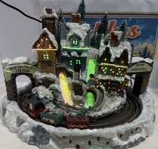 Fiber Optic Christmas Village Animated Train Waterfall North Pole BA-2007 picture