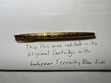 Waterman C/F Plaqué Or Gold Plated Fountain Pen 18K 750 Nib France Writes picture