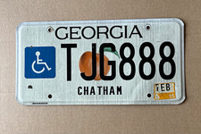 2015 Georgia License Plate TJG888 Chatham County Handicap picture