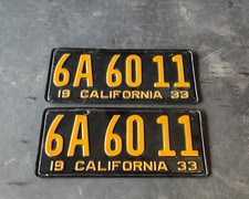 Antique 1933 California License Plates  picture