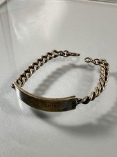 Vintage 925 Sterling Silver WWII US Military ID Bracelet 7.75” Inches picture