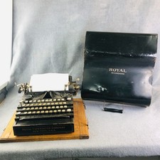 Antique ROYAL Standard Flatbed Model 1 Typewriter Patented 1909 w/ Rare Tin Case picture