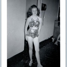 c1940s Young Woman Sequined Costume Snapshot Photo Dance Showgirl Wall Phone 5