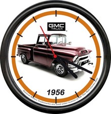 Licensed 1956 GMC Dark Red Stepside Pickup Truck General Motors Wall Clock picture