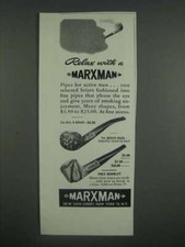 1946 Marxman Mel-O Briar and Bench-Made Pipes Ad - Relax picture