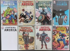 Captain America #1, Lot of 8 Standard Covers, NM/Better, 1st picture