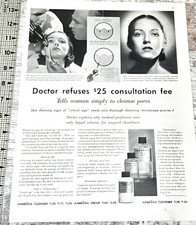 1932 Ambrosia Face Cream Vintage Print Ad Cleanser Tightener Skin Pores Beauty picture