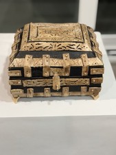 Vintage 19th century Anglo Indian Vizagapatam box features intricate bone inlay  picture