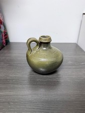 JUGTOWN WARE Pottery Frog skin  Green Small Jug 4.25” picture