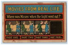 c1910's Movies From Real Time Season Light Went Out Posted Antique Postcard picture
