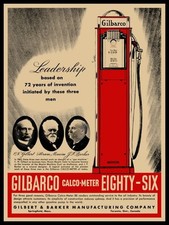 1937 GILBARCO Gilbert & Barker Calco Meter 86 Gas Pump New Metal Sign: 12x16