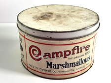Original vtg Campfire Marshmallows 5lb tin Milwaukee WI Cambridge MA #1 picture