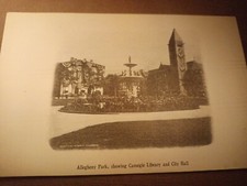  Allegheny Park Carnegie Library City Hall Souvenir Press Newspaper Postcard A17 picture