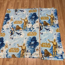 Vintage 1970s Star Wars Curtain Panel Fabric Drape Darth Vader Skywalker set (2) picture