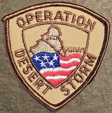 OPERATION DESERT STORM PATCH - DESERT TAN COLOR NOS US ARMY / NAVY / USAF / USMC picture
