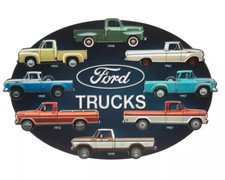 Ford Trucks Metal Sign Vintage 1940s to 1970s Mancave Garage 18x12 picture