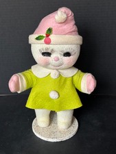 Vintage Christmas Store Display Harold Gale Snow Baby RARE Green Coat + Hat picture