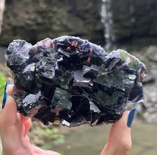 Red phantom Inner Mongolian Fluorite Specimen 388 Grams picture