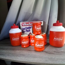 1980s Budweiser 6 Pack Can Koozie Coozie Tuffoams Can Holder Vintage BOXED open picture