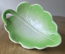 Garden Leaf Ceramic Serving Dish 210mm x 145mm Vintage Footed Botanical Decor picture