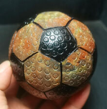 TOP 664.7g Handmade carved football with beautiful agate crystal Healing  WD1296 picture