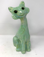 Fenton Happy Cat Sea Mist Signed Kim Barley G.S.E. 2013 picture