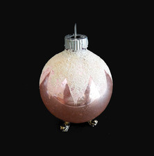 Vintage Shiny Brite Pink Snowcap Glass Ornament 8 Cent Cap 1950s Mid Century 2