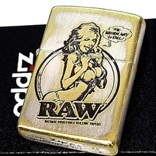 Zippo Lighter CASE ONLY Sexy RAW Girl Antiqued Silver Finish Etching Engraving picture