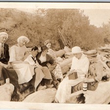 c1910s Funny Crossdressing Beach Picnic Drag Mob Cap Box Camera 5