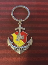 Sicily Italy - Sicilia Italia - Metal Enamel Souvenir Keychain Anchor Flag picture