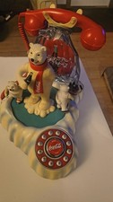 Vintage Coca Cola Polar Bear Phone Novelty Landline Dialup Telephone Animated picture