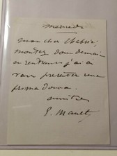 Edouard Manet Artist Painter Signed Letter ALS Autograph Beckett BGS BAS Auto  picture