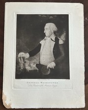 RARE 1801 George Washington Memorial Mezzotint By Philip Dowe 9” x 12” Hart #836 picture
