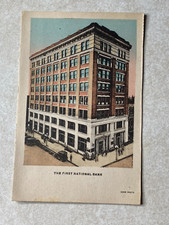 H1567 Postcard The First National Bank unknown location picture