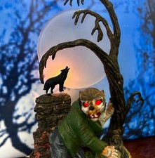 DEPT 56 Halloween FULL MOON Werewolf, Wolves, Howling, Scary, Creepy, Spooky picture