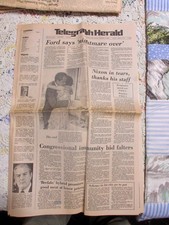 Aug 8 1974 NIXON RESIGNS ~NIGHTMARE OVER~ Dubuque Telegraph Herald Full Section picture