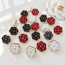 Mixed Set of 21 CHANEL CC Logo Camellia Buttons 12mm Multicolor Replacement picture