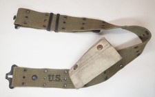1918 WW1 US 360th Army Infantry Canvas Belt & MILLER-HEXTER First Aid Pouch picture