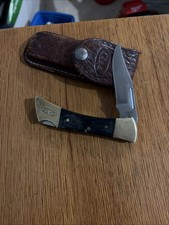 Vintage Case XX 1985 Hammerhead Knife Folding Lock back with leather sheath picture