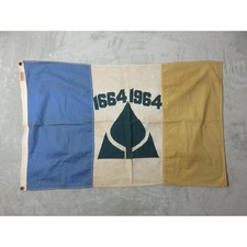 Vintage 1964 New Jersey Tercentenary Flag 1664-1964 300th Anniversary 22x37 picture