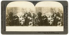 PRESIDENT STEREOVIEW - Abraham Lincoln & His Cabinet - Keystone 