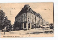 Guelph Ontario Canada Postcard 1910 Wellington Hotel And Wyndham Street picture